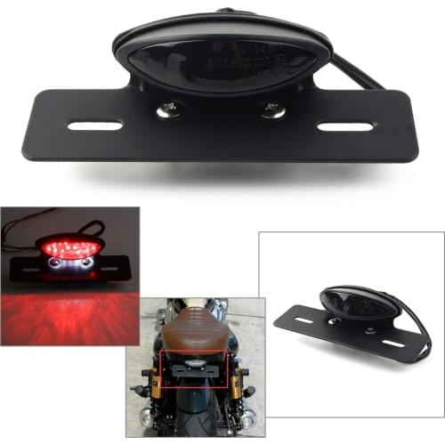 LED Motorcycle Brake Rear Tail Light License Plate Mount For Ducati For Honda For Kawasaki For Suzuki Cafe Racer Steer Bike