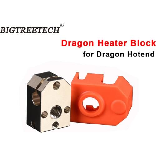 BIQU High Quality Dragon Heater Block Copper alloy Silicone Sock Orange for Dragon Hotend DIY 3D Printer Parts