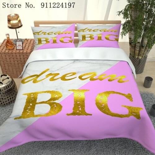Big Dream Duvet Cover Set For Kids Adult Comforter Bedding Set Single Double Queen King Size Bed Linen Home Textile Dropshipping