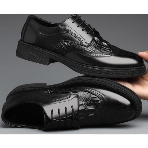 Yomior Fashion Trend Summer Autumn Men Casual Oxfords Vintage British Dress Shoes Formal Cow Leather Loafers Wedding Brogue Shoe