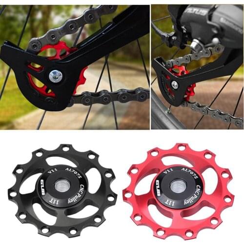 Mountain Bike Reducer Rear Wheel Bicycle 11T Aluminum Alloy Rear Dial Wheel Bicycle Road Bike Guide Wheel Axle Riding Accessorie