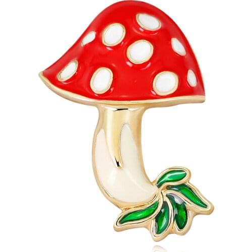 Fashion Cartoon Mushroom Brooches for Women Children Enamel Gifts Jewelry Accessories