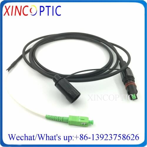 10Pcs 2M IP67 Huawei Corning Mini SC/APC to SCAPC Waterproof 2Mtr Fiber Optic Patch Cord Black Cable OptiTap Outdoor Connector