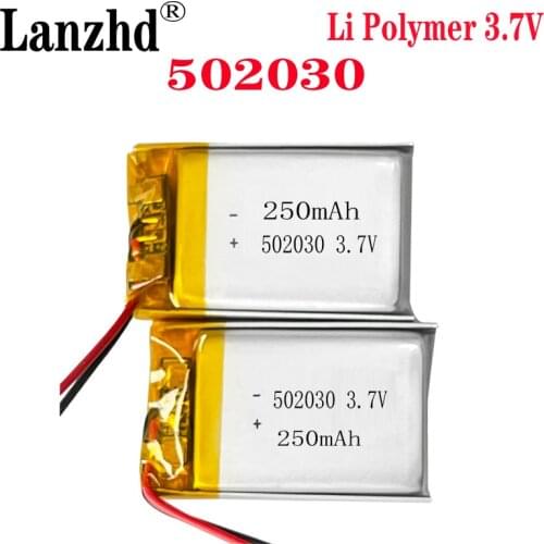 10PCS 502030 Li-Po Rechargeable lithium battery 3.7v 250MAH small speakers point reading pen mp3 Bluetooth cell batteries