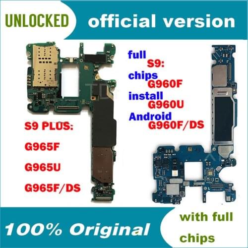 100% Original Unlocked 64G 128G Motherboard For Samsung Galaxy S9 PLUS G965F G960F G9600 G9650 G960U G965U Logic Board With Chip