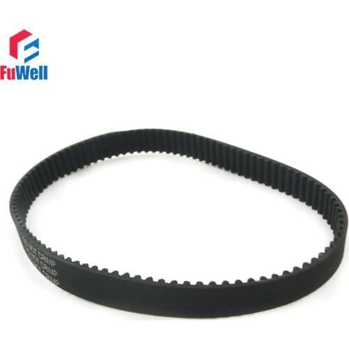 2pcs HTD3M Timing Belt Gear Belt Closed Loop 15mm Width Black Rubber 345/348/354/357/360/366/369/375/378-3M Transmission Belt
