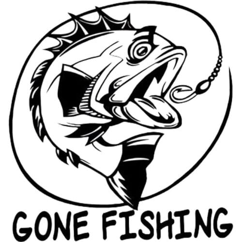 20.5cm*22.1cm Car Styling Fishing Gone Hunting Vinyl Body Stickers C5-1777