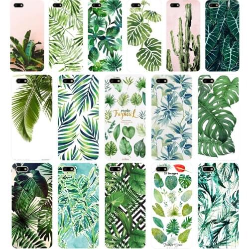 285H Tropical plants fresh green leaves Soft Silicone Tpu Cover Case for huawei Honor 7a pro 7x play case