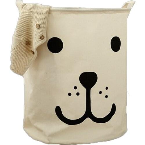 4PCS / LOT Fashion Simple Dirty Clothes Large Laundry Bucket Folding Cartoon Kids Toy Storage Basket