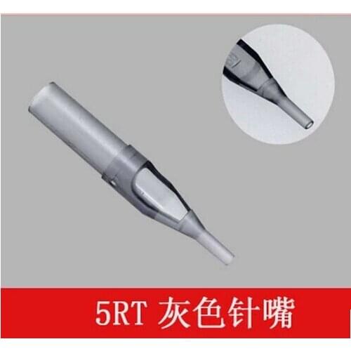 50pcs 5rt Gray Tatoo Nozzle Tube Tip Disposable Transparent Round Tips For Tattoo Embroidery Accessories Direct Selling Sale
