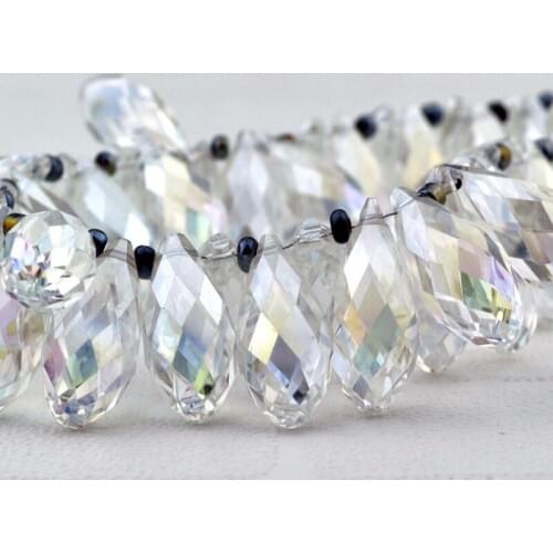 95pcs 11x25mm White AB Crystal Glass Big Waterdro beads Teardrop Beads Briolette Crystal JewelryBeads Free Shipping