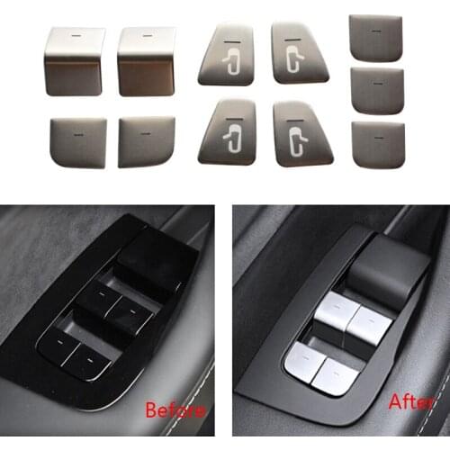 ABS Plastic Car Window Lift Switch Button Door Open Sticker Trim for Tesla Model 3 2017 2018 2019 2020 Interior Accessories