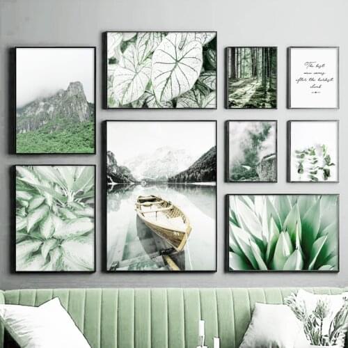 Alps Snow Mountain Scene Aloe Green Plant Home Art Canvas Painting Nordic Posters And Prints Wall Pictures For Living Room Decor