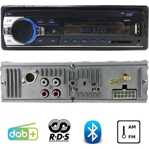 Car Radio 1 DIN Bluetooth USB SD Card Slot RDS Autoradio Stereo Car Audio MP3 FM AM AUX DAB+ LCD Dispaly radio cassette player