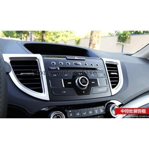Car Accessories For Honda CRV CR-V 2015 2016 ABS Chrome Matte Interior Air Condition Vent Outlet CD Video Cover Trims 7Pcs