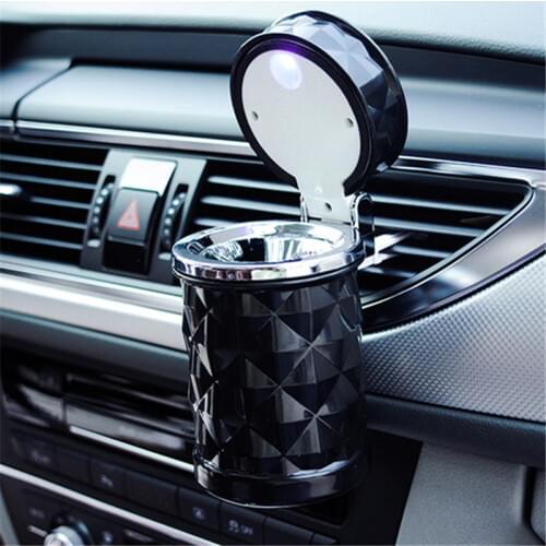 Car Accessories Portable LED Light Car Ashtray Universal Cigarette Cylinder Holder Car Styling Mini Car Interior Supplies