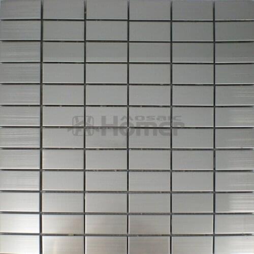 Free shipping, 23x48mm stainless steel metal mosaic tile ,silver color metal bathroom kitchen wall and backsplash