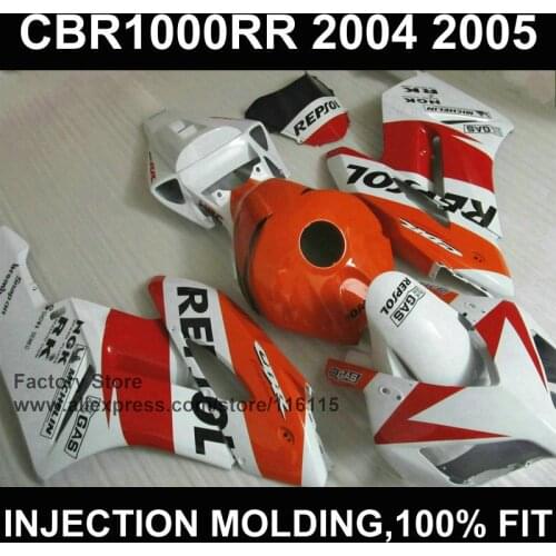 Hot sale ! Bodyworks Injection mold for CBR 1000RR orange repsol fairings 2004 2005 cbr1000rr 04 05 fairing kit