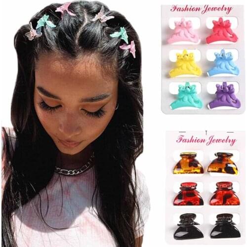 Haimeikang 6 pcs/ set New Hairpin Women Girl Hair Clip Small Hair Claw Bow Barrette Duckbill Clip Fashion Hair Accessories