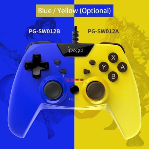 Ipega PG-SW012 Wired Controller Gamepad Dual-Vibration Turbo 3-Meter Cable for N-Switch/PS3/Android and Computer Yellow / Blue
