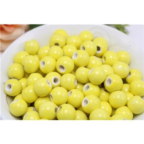 Ceramic Beads 6mm yellow beads pure yellow candy Sezhu yellow lemon yellow loose beads 1577