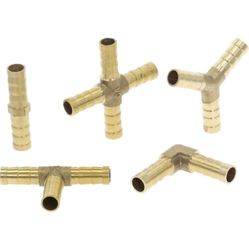 Brass Barb Pipe Fitting 2 3 4 Way Connector for 4mm 5mm 6mm 8mm 10mm 12mm 16mm 19mm Hose Copper Pagoda Water Tube Fittings