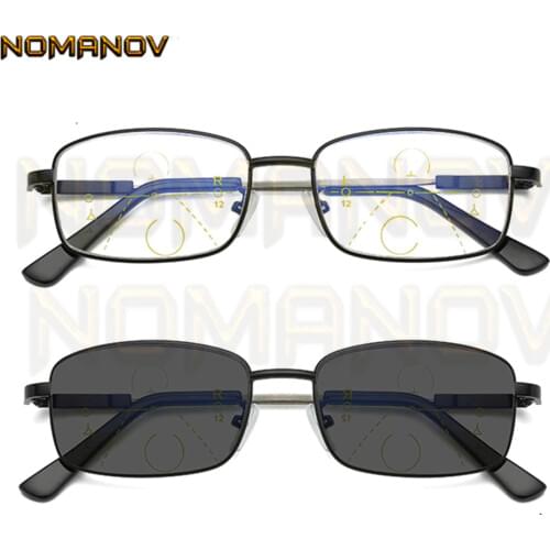 Elastic Memory Temple Black Frame Photochromic Grey Lenses Progressive Multifocus Reading Glasses Add 75 100 125 150 175 to 400