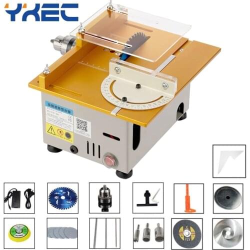 Multifunction Mini Table Saw Handmade Woodworking Bench Lathe Electric Polisher Grinder DIY Model Cutting Saw 7000RPM B12 Chuck