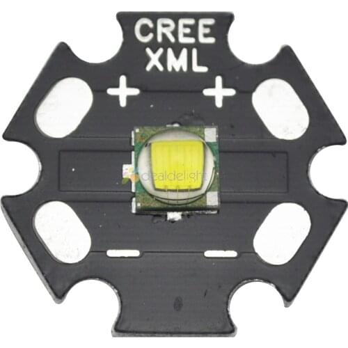 CREE Single-die XM-L T6 White 10W LED Light Emitter Bulb Mounted on 16mm Or 20mm PCB For XML Flashlight