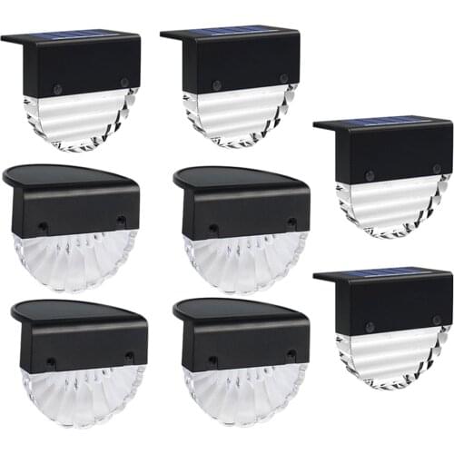 Set of 4 Solar Deck Lights, Led Color Changing Step Lights Outdoor for Stair, Fence, Railing, Patio, Garden, Step, Super Bright