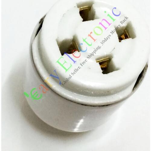 Wholesale and retail 10pc 4pin GOLD Ceramic Vacuum Tube converter Adapter Socket base audio amplifier free shipping