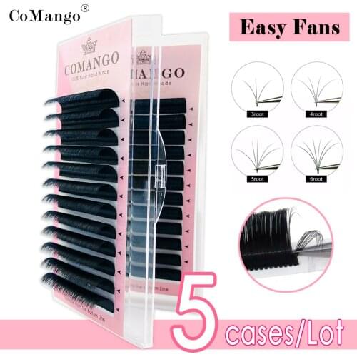 CoMango 5pcs Easy fanning Fast Fan Blooming Eyelash Extensions Automatic High Quality Flowering Volume Eyelash