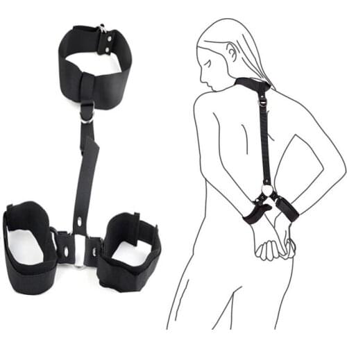 Adult Sex Toys For Woman Couples BDSM Bondage Slave Neck Handcuffs Nylon Games Restraints Collar Fetish Sex Shop For Cosplays