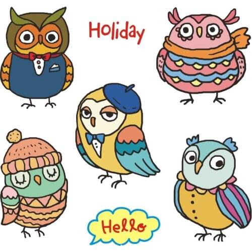 Owl Color Series Clear Stamps Scrapbooking Rubber Stamp Handmade DIY Decoration Craft Supplies Stamps for Card Making New 2021