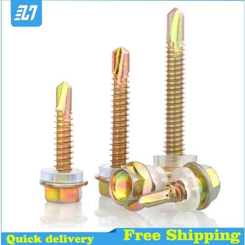 Hex Self Drilling Screw Metric Thread Hexagon Self Tapping Bolt Zinc Plated Carbon Steel M4.8 M5.5