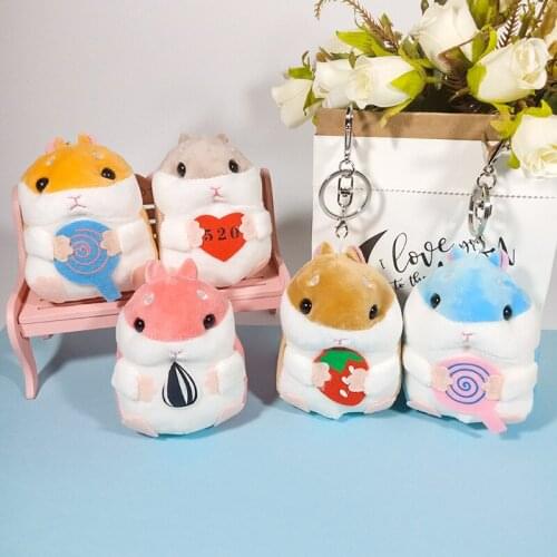 Cute little hamster Doll Plush Toy Doll Mini fat mouse pendant Keychain girls small gift