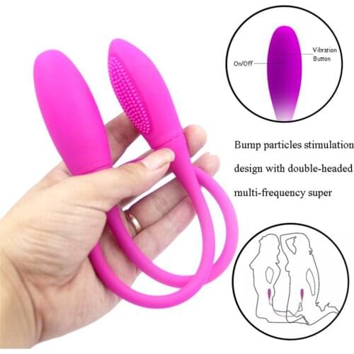 USB Rechargeable Dual Vibrator 7 Speeds Double Head Jump Egg Bullet Dildo Vibrator Anal Butt Plug Adult Sex Toys for A Couple