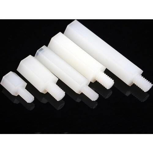 50Pcs M2/M2.5/M3/M4+6mm Thread White Spacing Screw For PCB Board Fixed Nylon Standoff Spacer Pillar