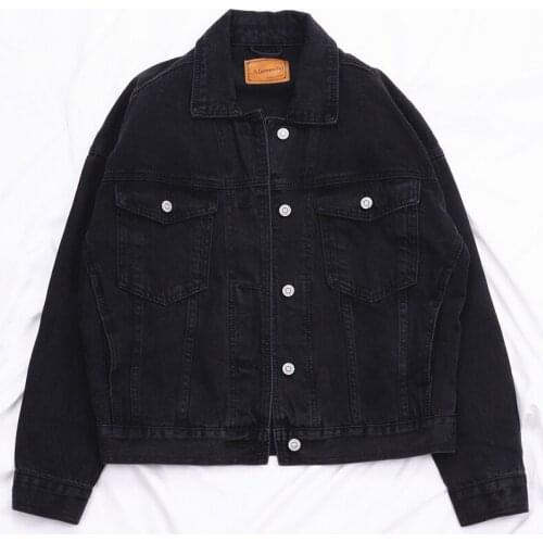 2021 Spring Autumn New Korean Plus Size Black Denim Jacket Women Harajuku Vintage Casual Jeans Jacket Ladies Student Basic Coat