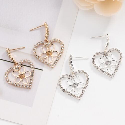 Women Girl Crystal Rhinestone Earrings flower heart Dangle Earring Bride Wedding Jewelry Ornaments Exquisite Oorbellen E564