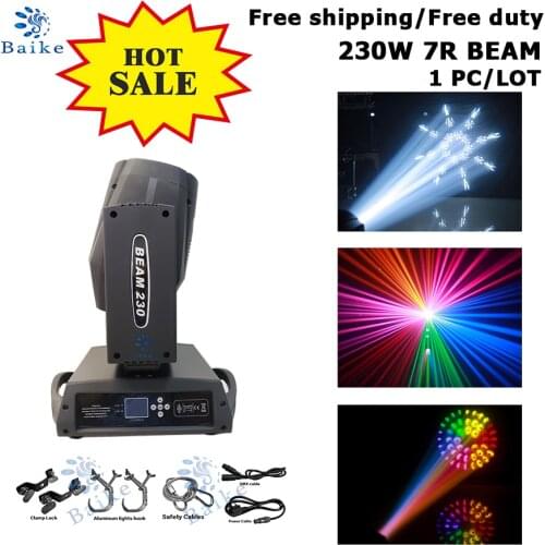 No duty 1pc Lyre Beam 230W 7R Moving Head Light Key model Beam 7r Sharpy Beam 230 Stage Disco Light Power Corn MH 230W DJ Moving
