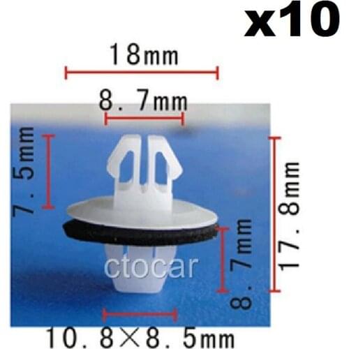 10pc For Toyota #90467-11063 Rocker Panel Moulding Retainer Clip 9046711063 Nylon