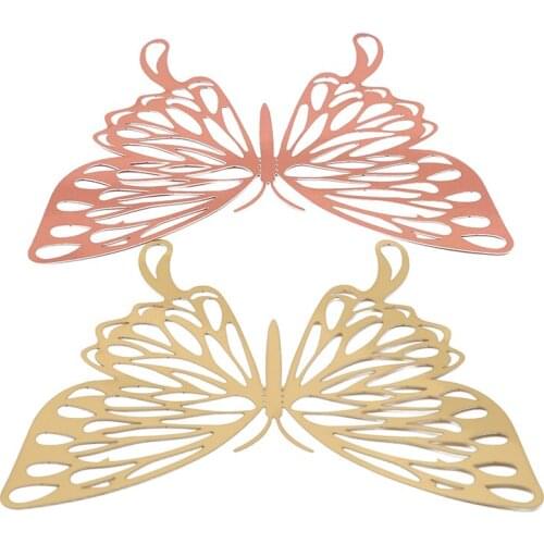 12pcs/set 3D Wall Stickers Butterfly Hollow Paper Butterfly Stickers For Wedding Birthday Home Room DIY Deco Baby Shower Supplie