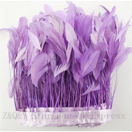 2-10 yards of natural 15-20CM (6-5 inches) torn tail hair dyed light purple to make cloth edges DIY craft jewelry feather