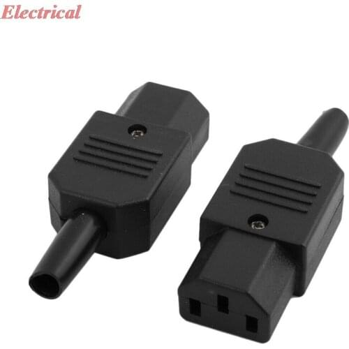 AC250V 3Terminals Panel Mount IEC320 C13 Power Socket Adapter Connector