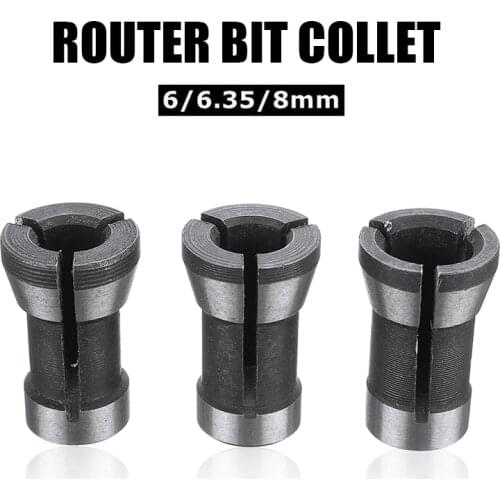 3PCS 6/ 6.35/ 8mm Router Bit Collet Chucks Cutter Extension Collet Chuck Rod Trim Milling Cutter Accessories