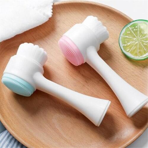 3D Face Cleaning Massage Face Wash Product Skin Care Tool Hot Double Side Silicone Face Cleansing Brush Size Portable