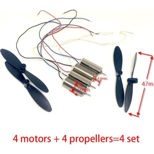 4 sets DC 3.7V Micro 7mm*16 motor CW/CCW Electric Motor Helicopter Propellers Coreless Motor for RC Quadcopter Drone Model DIY