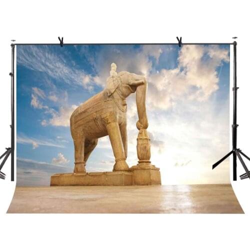 7x5ft Elephant Sculpture Backdrop Indias Unique Elephant Sculpture Photography Background and Studio Photography Backdrop Props