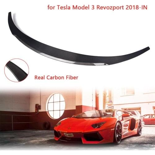 Car Rear Spoiler Wing Carbon Fiber Rear Trunk Lip for Tesla Model 3 Revozport 2018-IN Car Styling Refit Car Spoiler Wing
